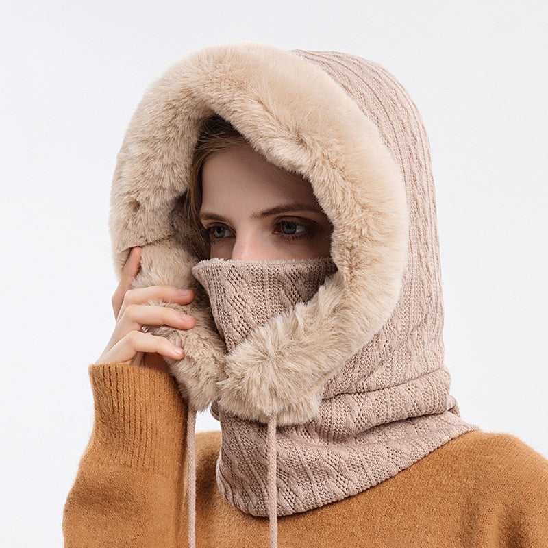 Touca com Cachecol e Máscara para Inverno