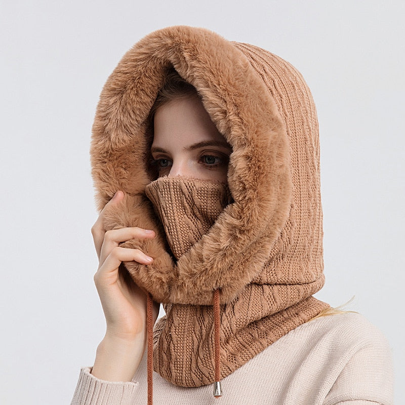 Touca com Cachecol e Máscara para Inverno