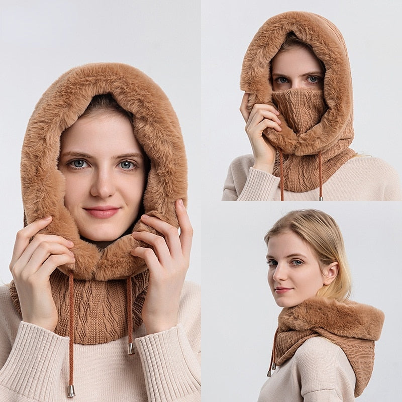 Touca com Cachecol e Máscara para Inverno